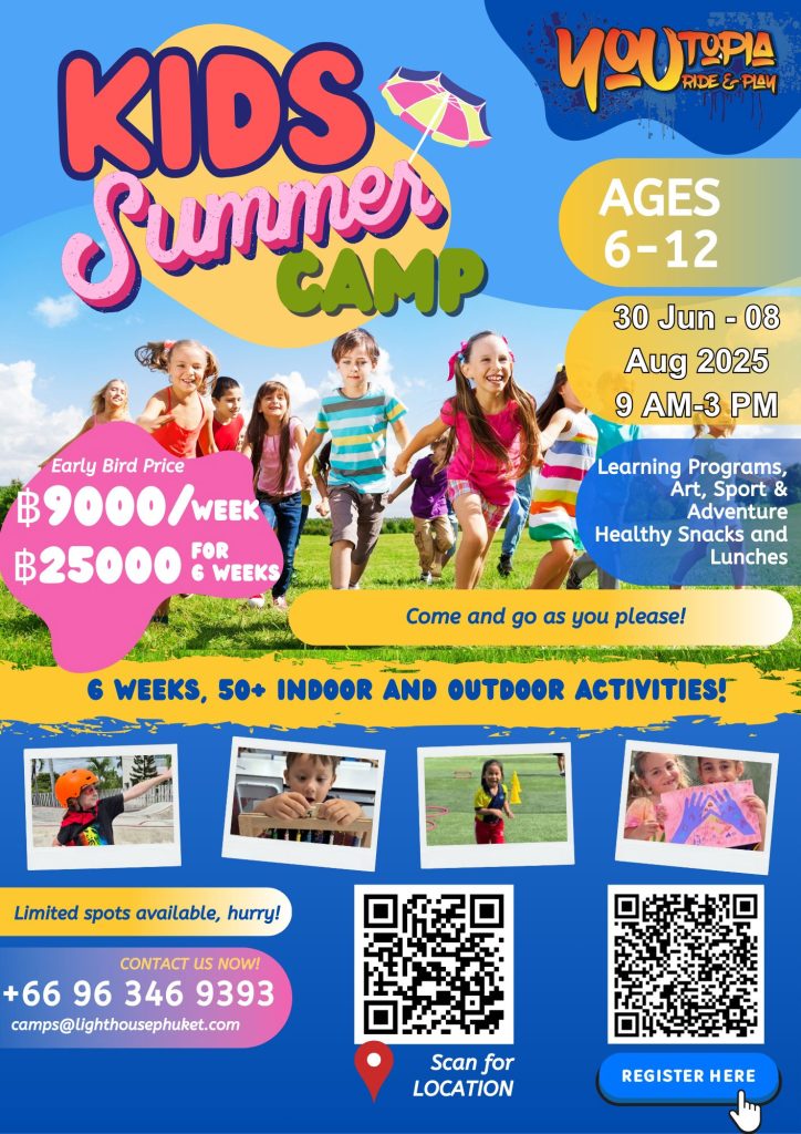summer camp students 6-12 poster lighthouse rawai