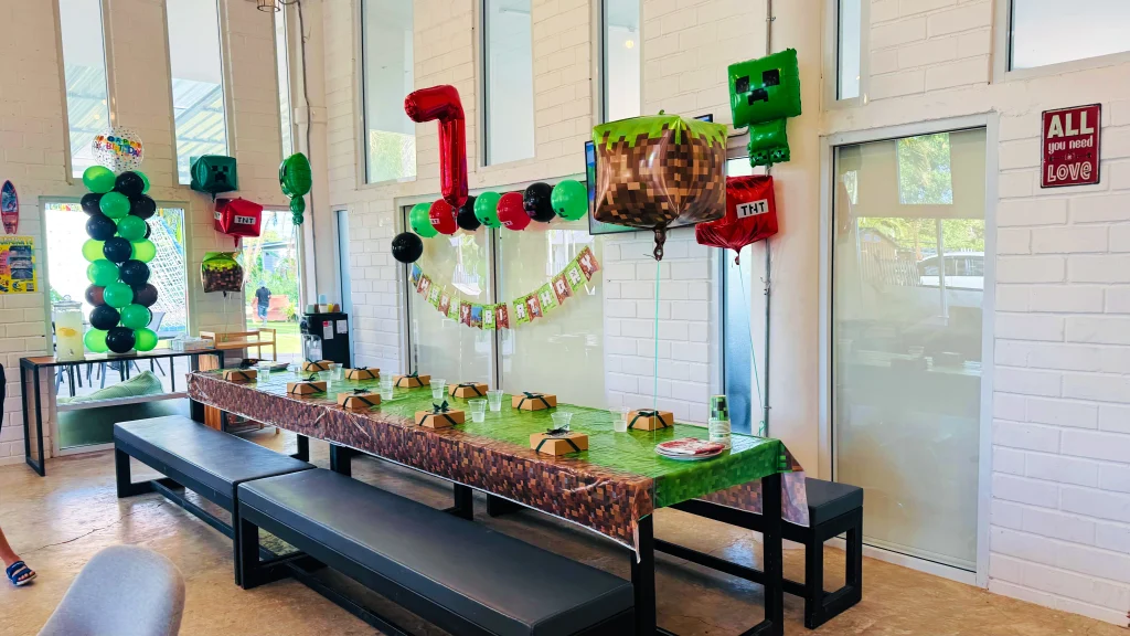 7th birthday table set up