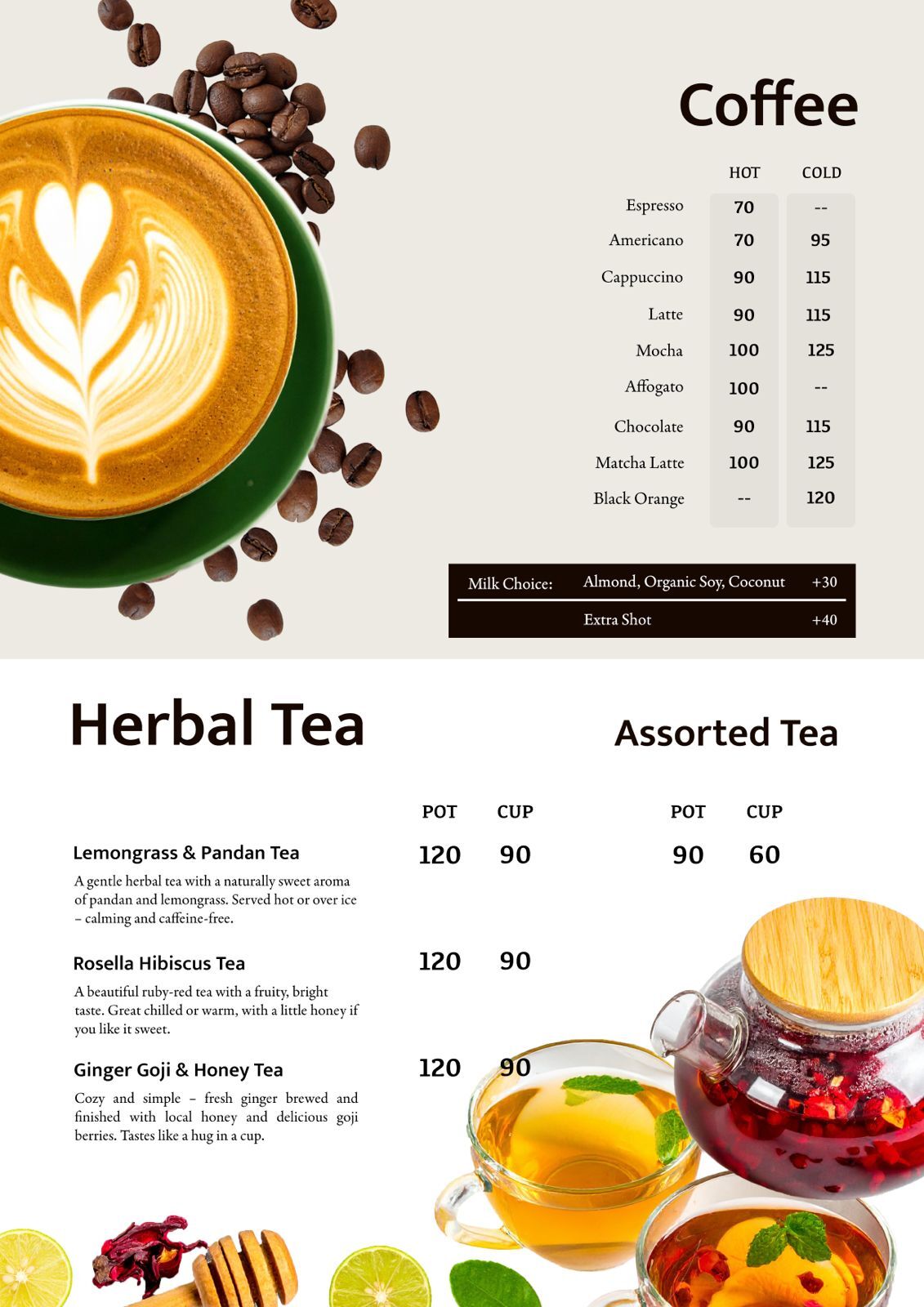 youtopia-phuket-cafe-menu-drinks-coffee-tea Youtopia Phuket Cafe menu for Coffee and Tea